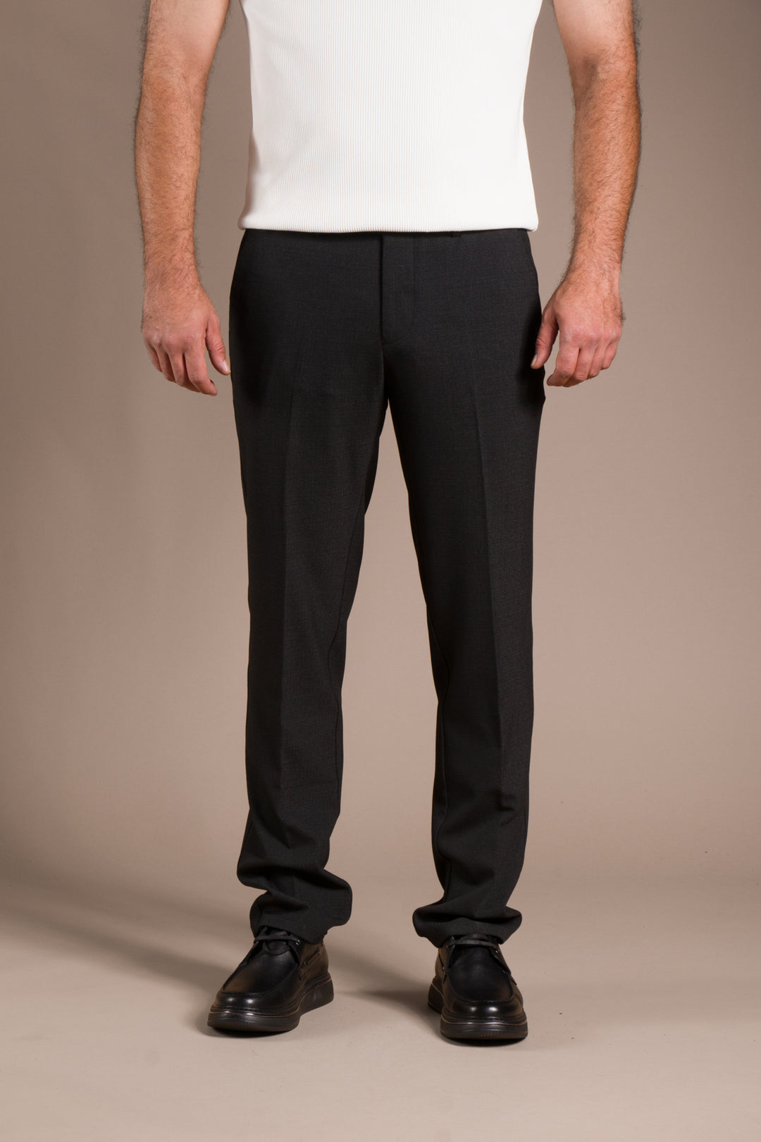 Antrasit Granada Regular Fit Keten Pantolon