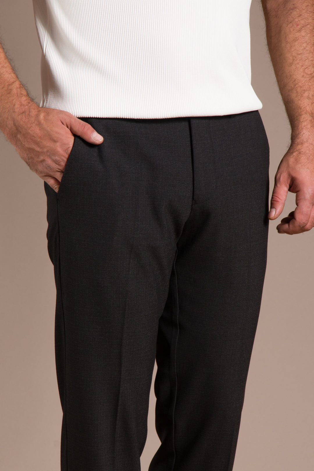 Antrasit Granada Regular Fit Keten Pantolon