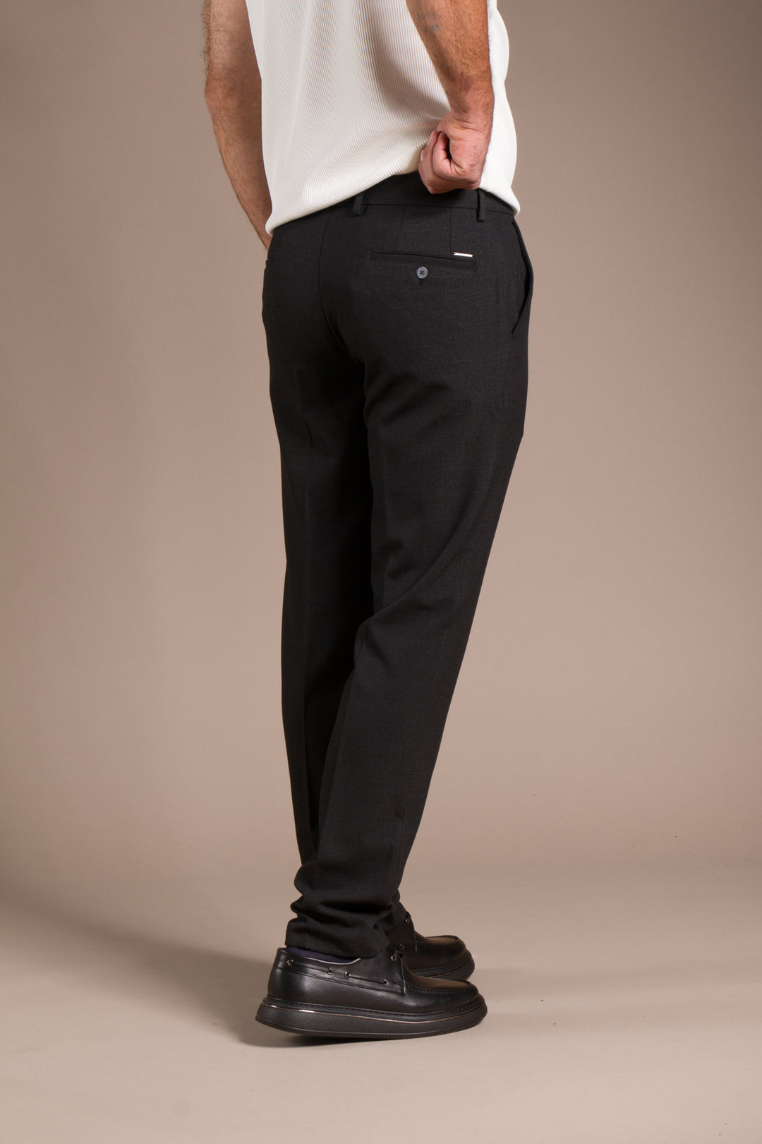 Antrasit Granada Regular Fit Keten Pantolon