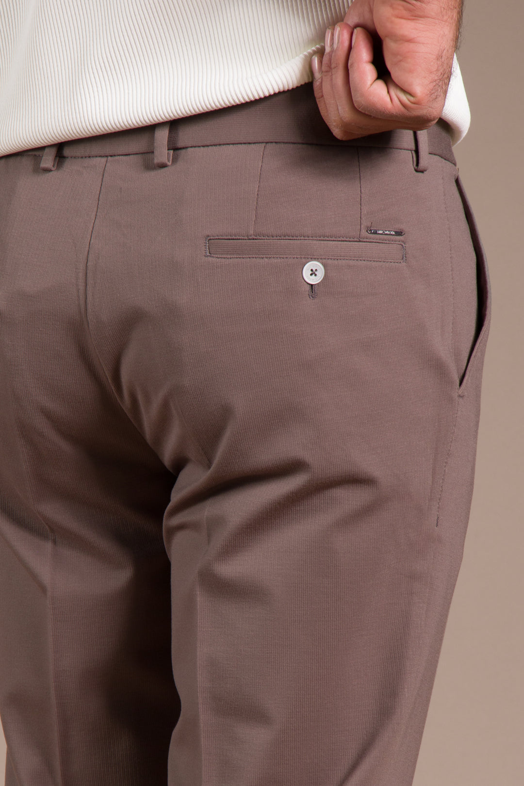 Vizon Çizgili Penye Regular Fit Keten Pantolon