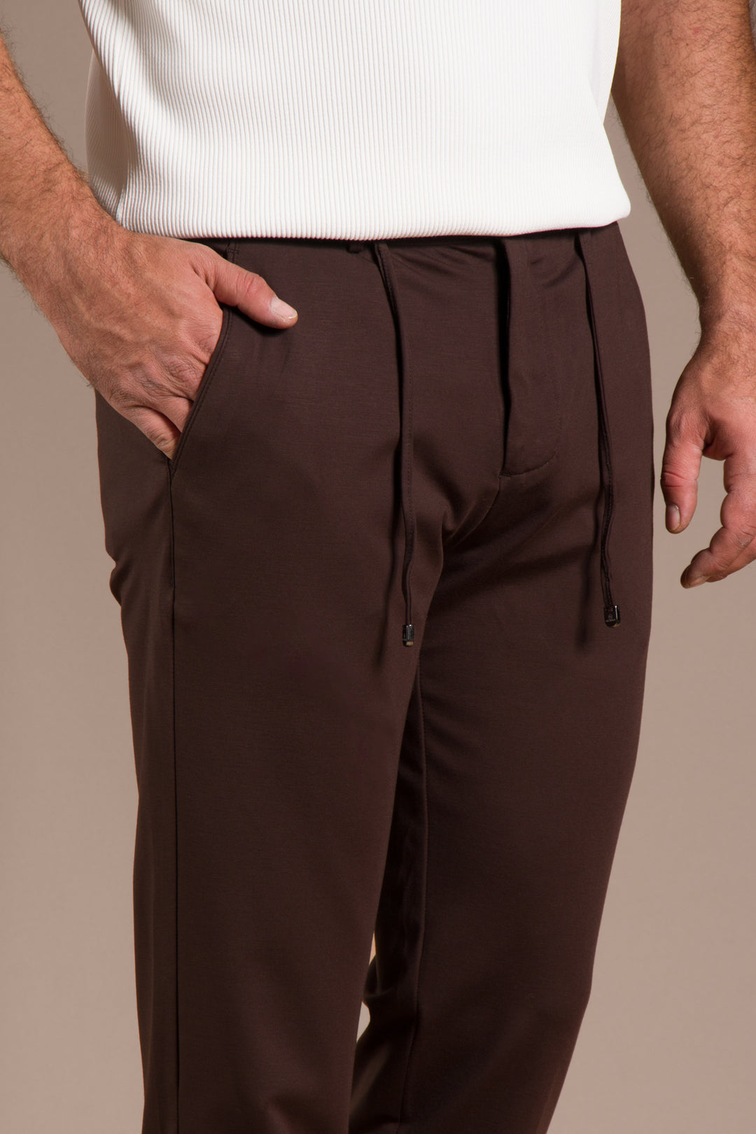 Koyu Kahve Penye İpli Jogger