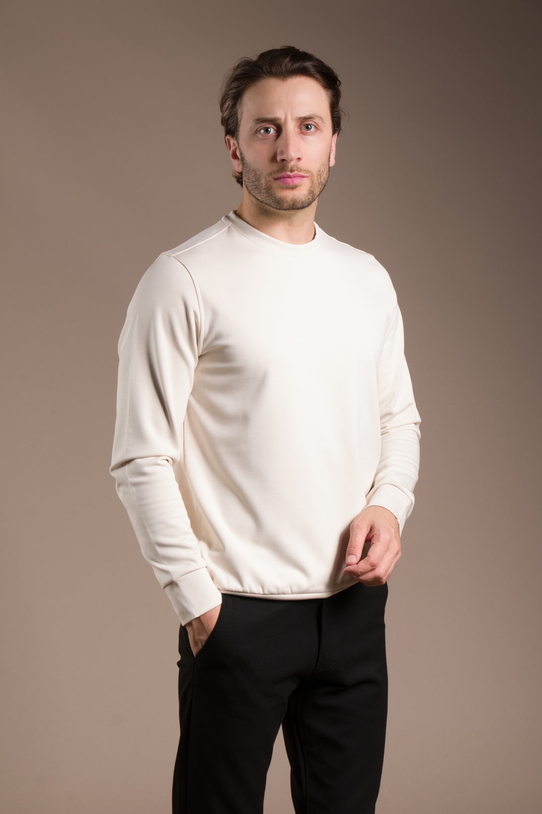 Taş Dokulu Basic Sweatshirt