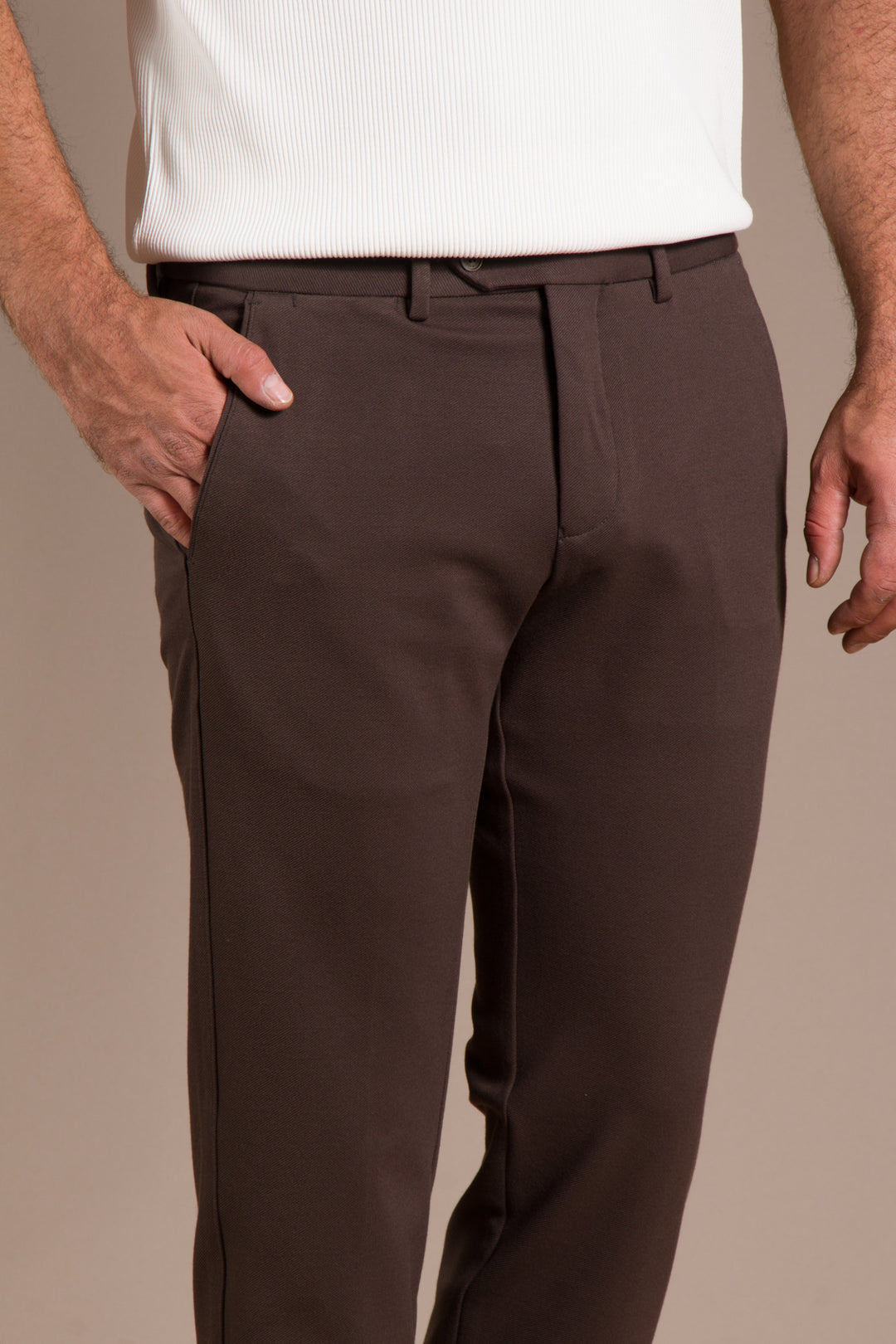 Haki Monaco Ribanalı Slim Fit Pantolon