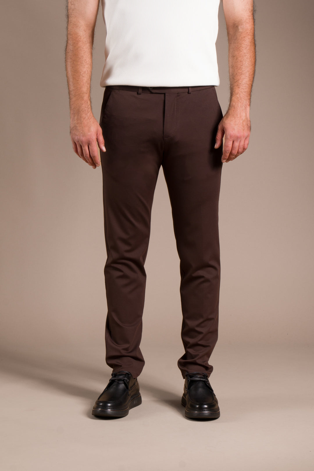 Kahve Granada Regular Fit Keten Pantolon