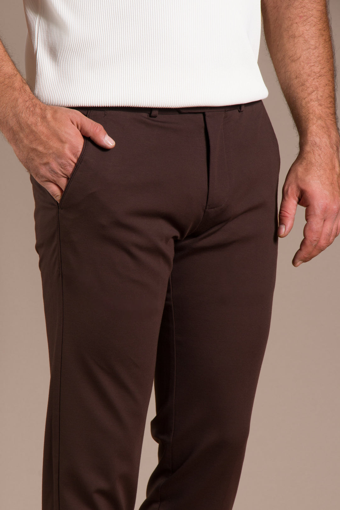 Kahve Granada Regular Fit Keten Pantolon