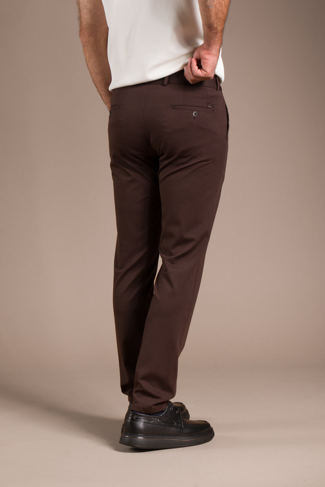 Kahve Granada Regular Fit Keten Pantolon