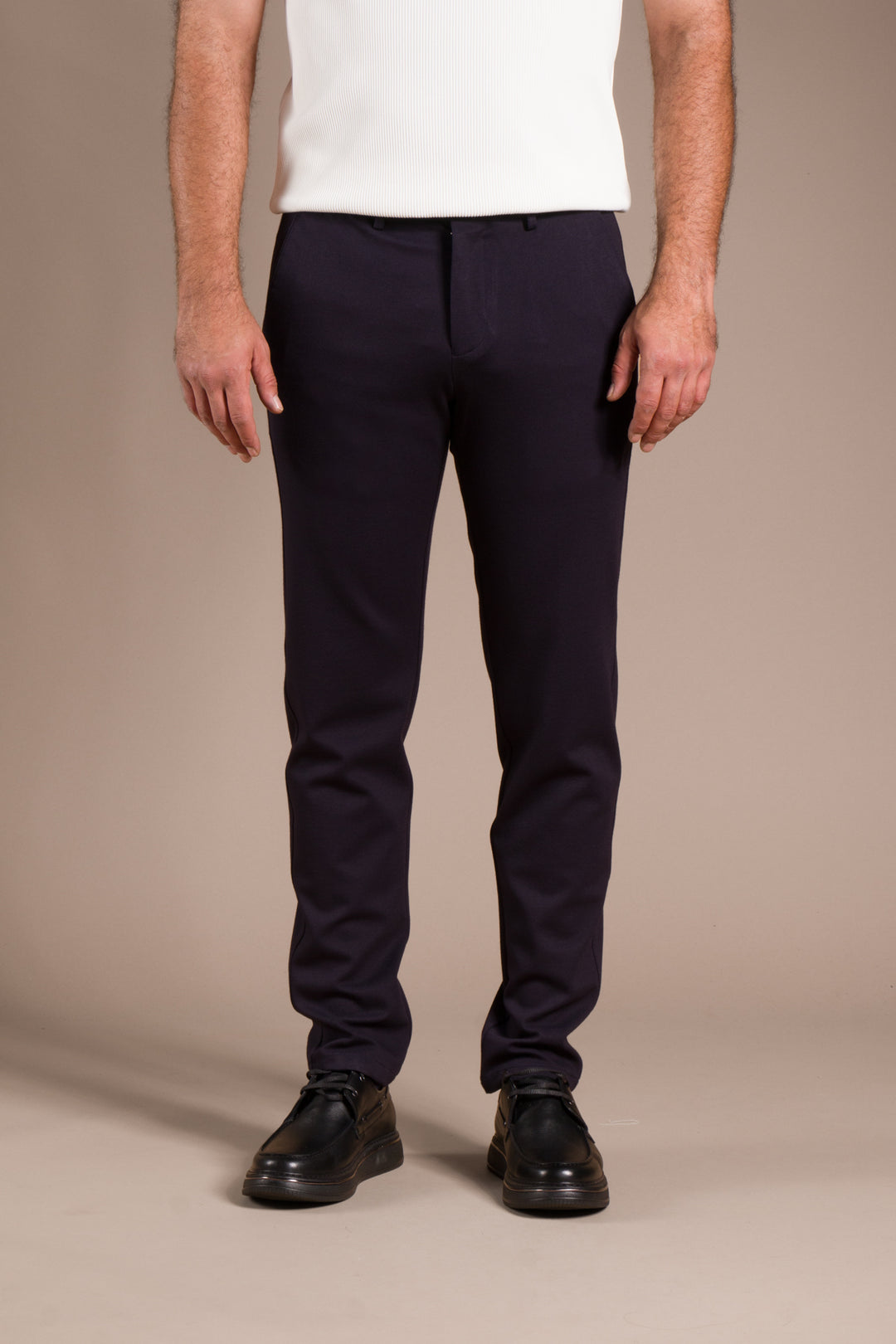 Lacivert Monaco Ribanalı Slim Fit Pantolon