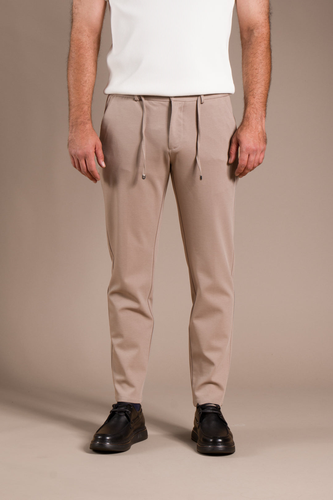 Bej Nicole Lastikli Slim Fit Jogger