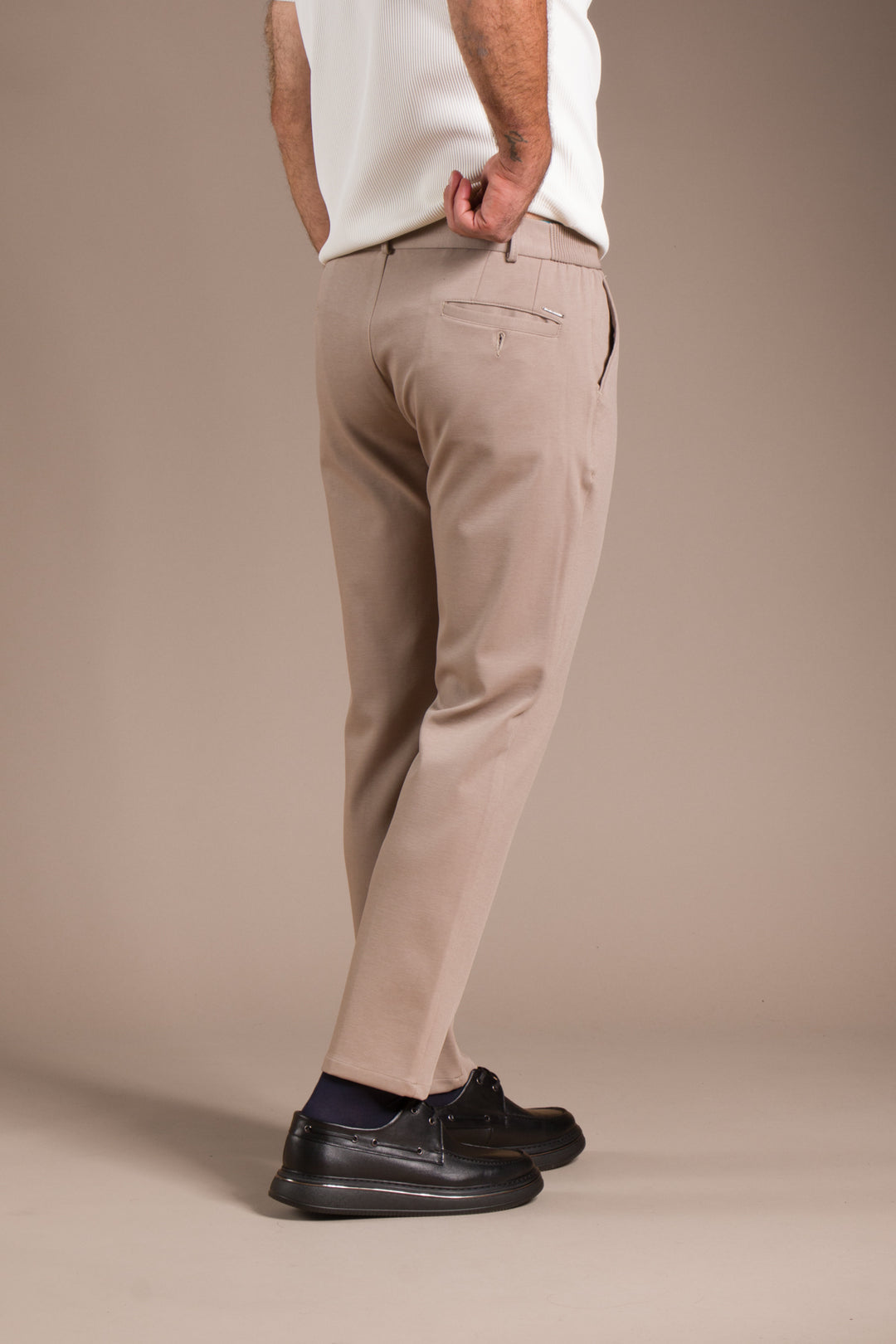 Bej Vegas Lastikli Slim Fit Jogger