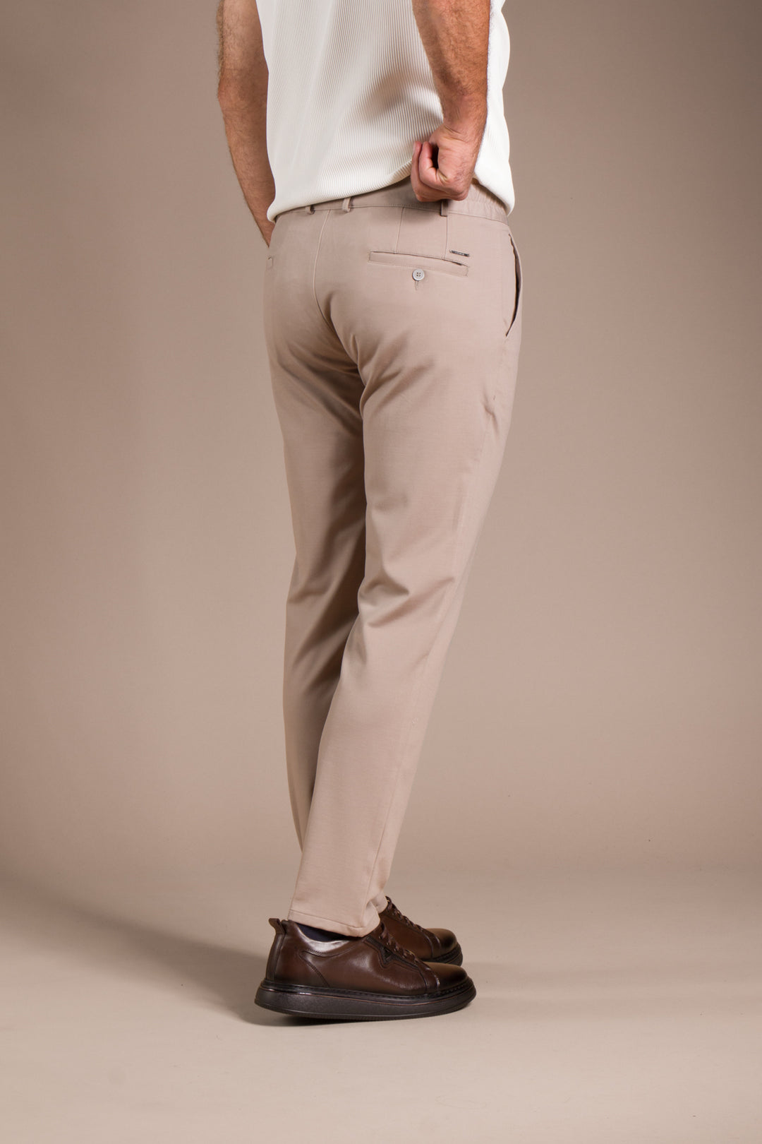 Bej Nicole Lastikli Slim Fit Jogger