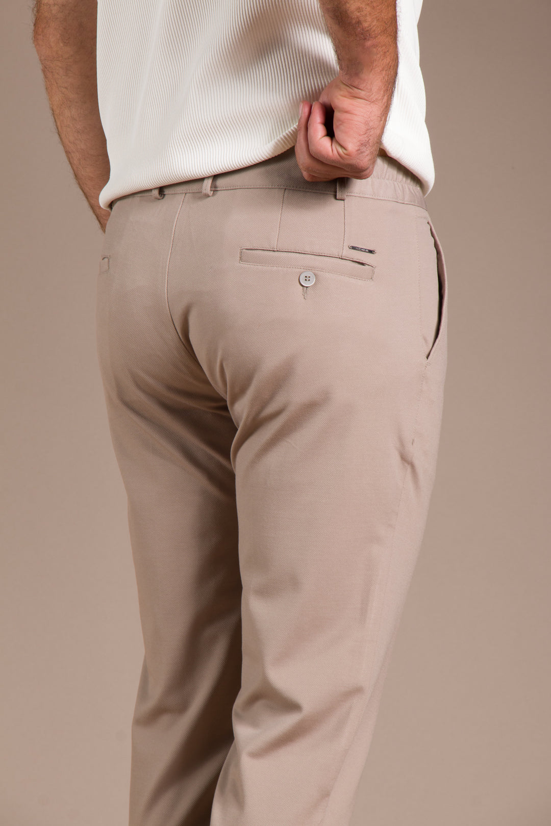 Bej Nicole Lastikli Slim Fit Jogger