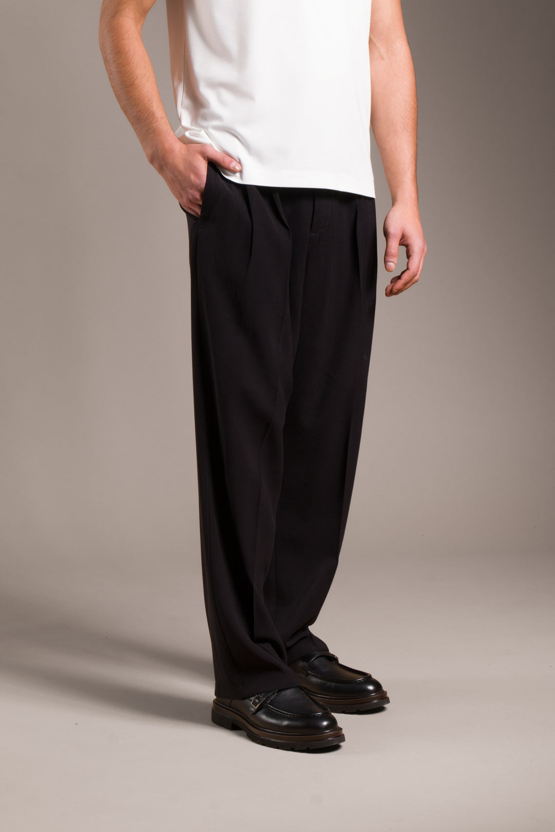 Siyah Modal Baggy Pantolon
