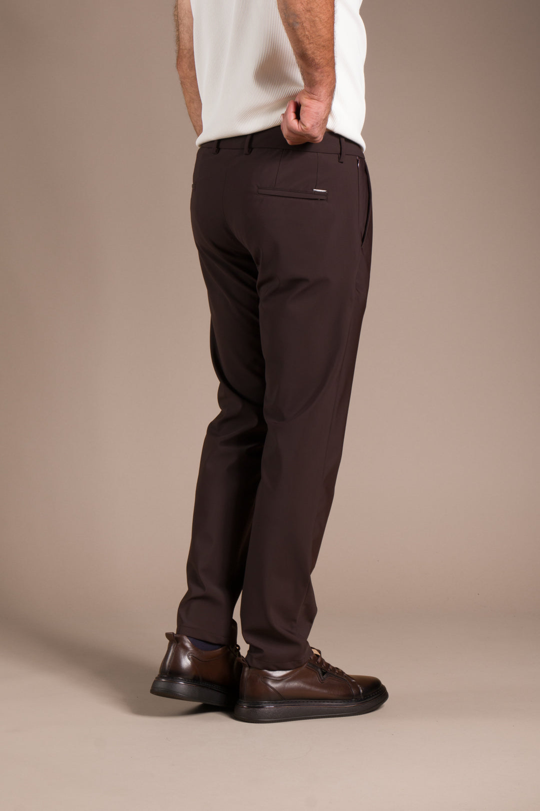 Kahve Ribanalı Kolombiya Slim Fit Pantolon
