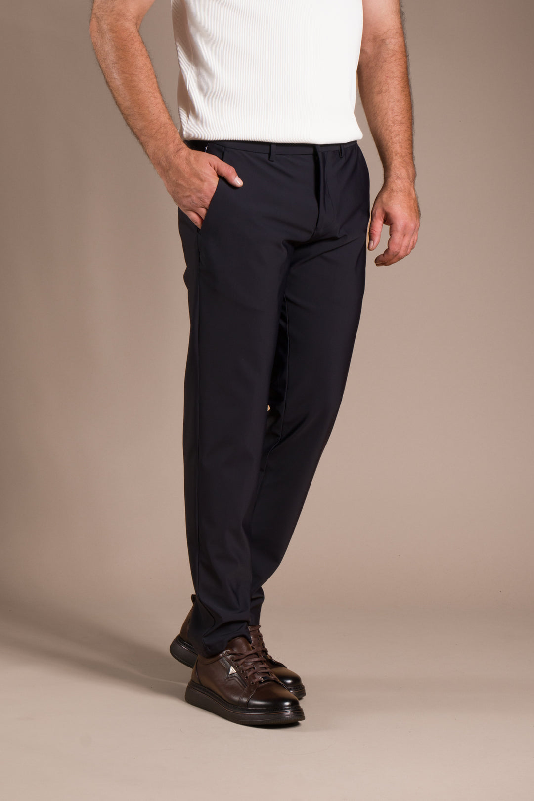 Lacivert Ribanalı Kolombiya Slim Fit Pantolon
