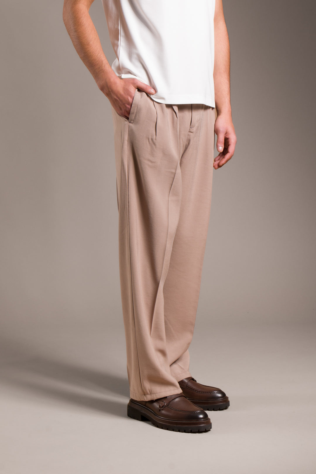 Bej Modal Baggy Pantolon