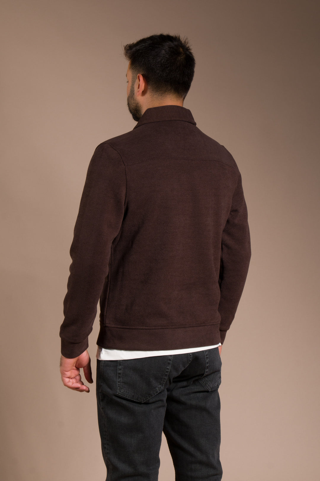 Kahve Soft Dokulu Kapitone İnce Ceket