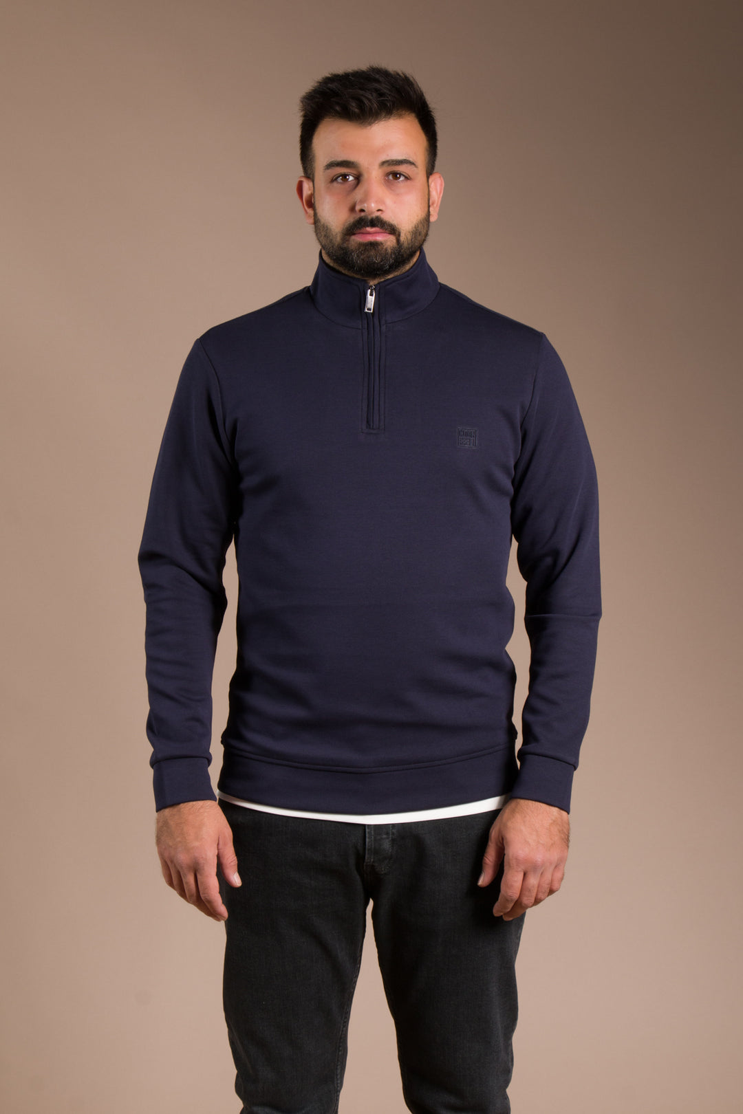 Lacivert Soft Yarım Fermuarlı Sweatshirt