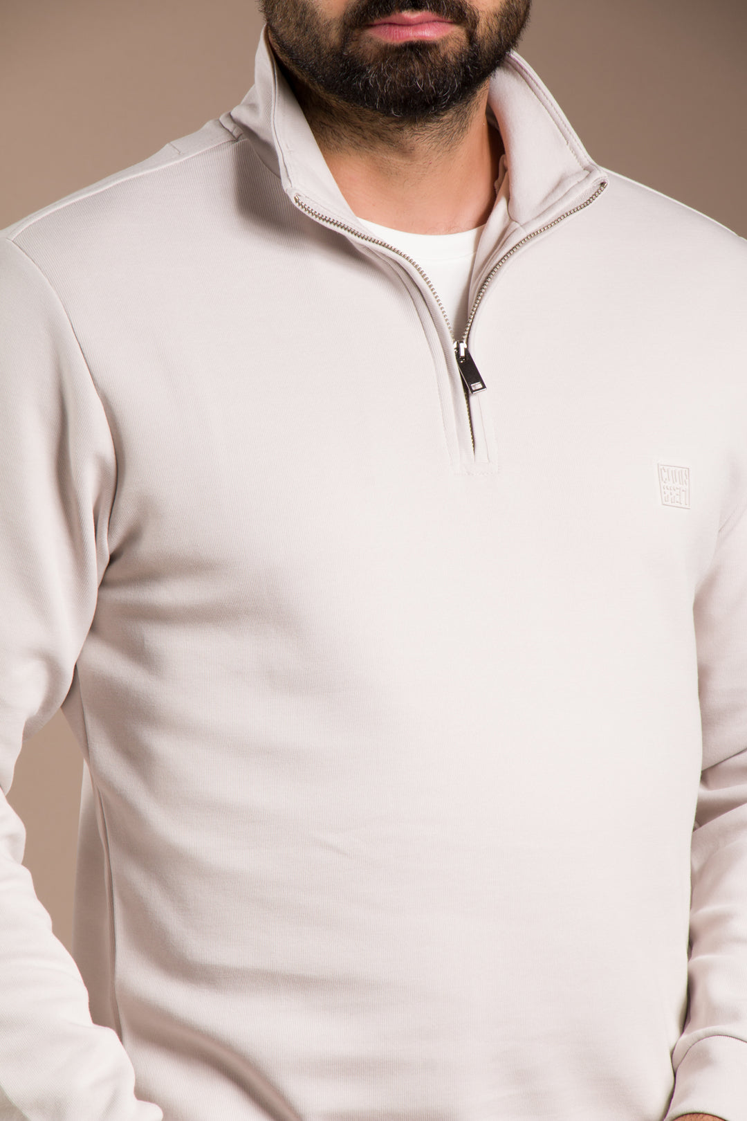 Taş Soft Yarım Fermuarlı Sweatshirt