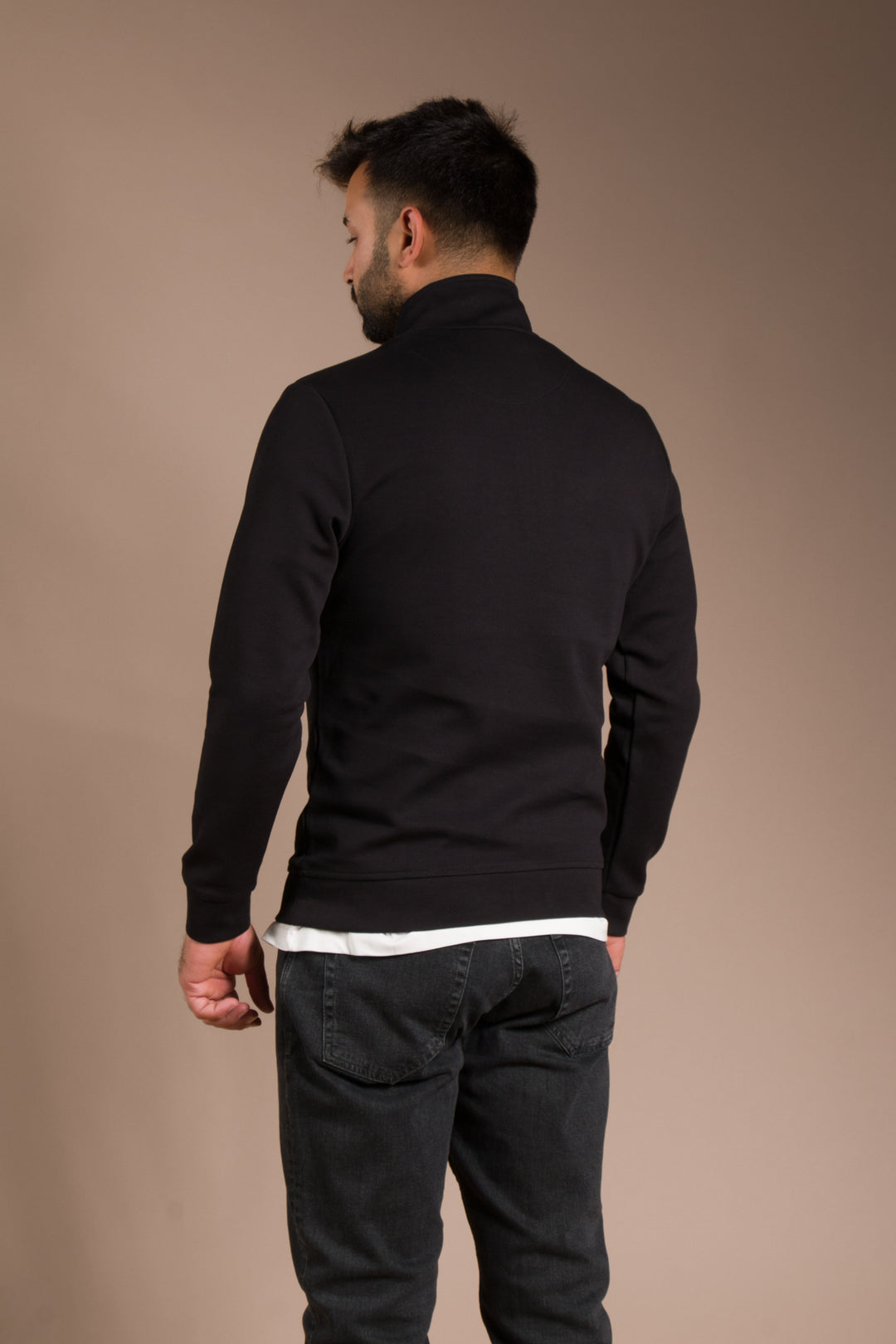Siyah Soft Yarım Fermuarlı Sweatshirt