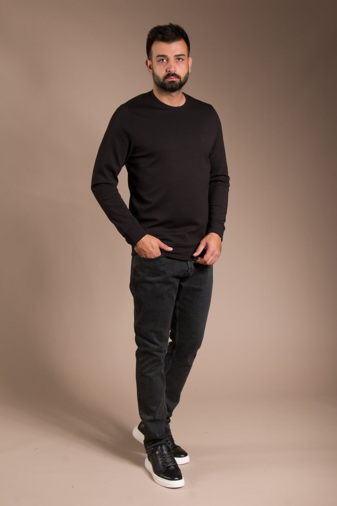 Siyah Soft Basic Sweatshirt