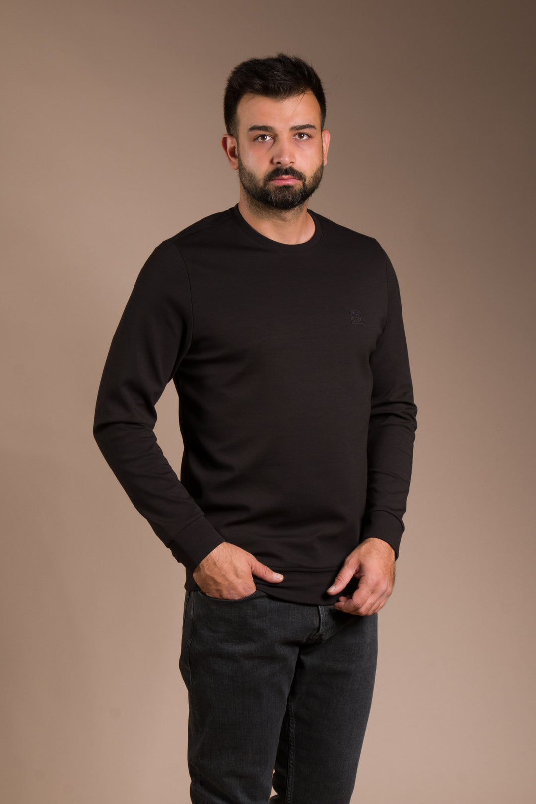 Siyah Soft Basic Sweatshirt