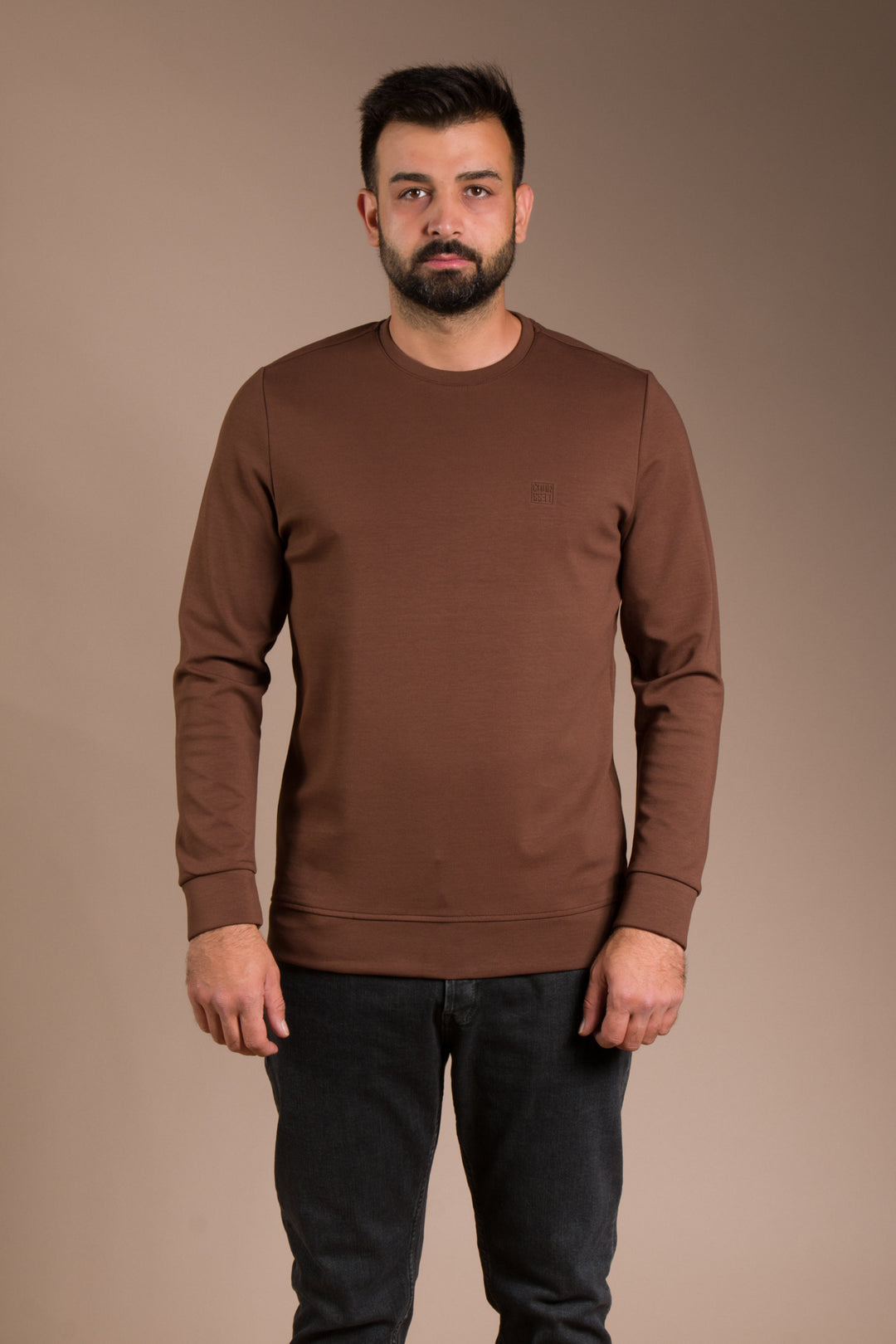 Kahve Soft Basic Sweatshirt