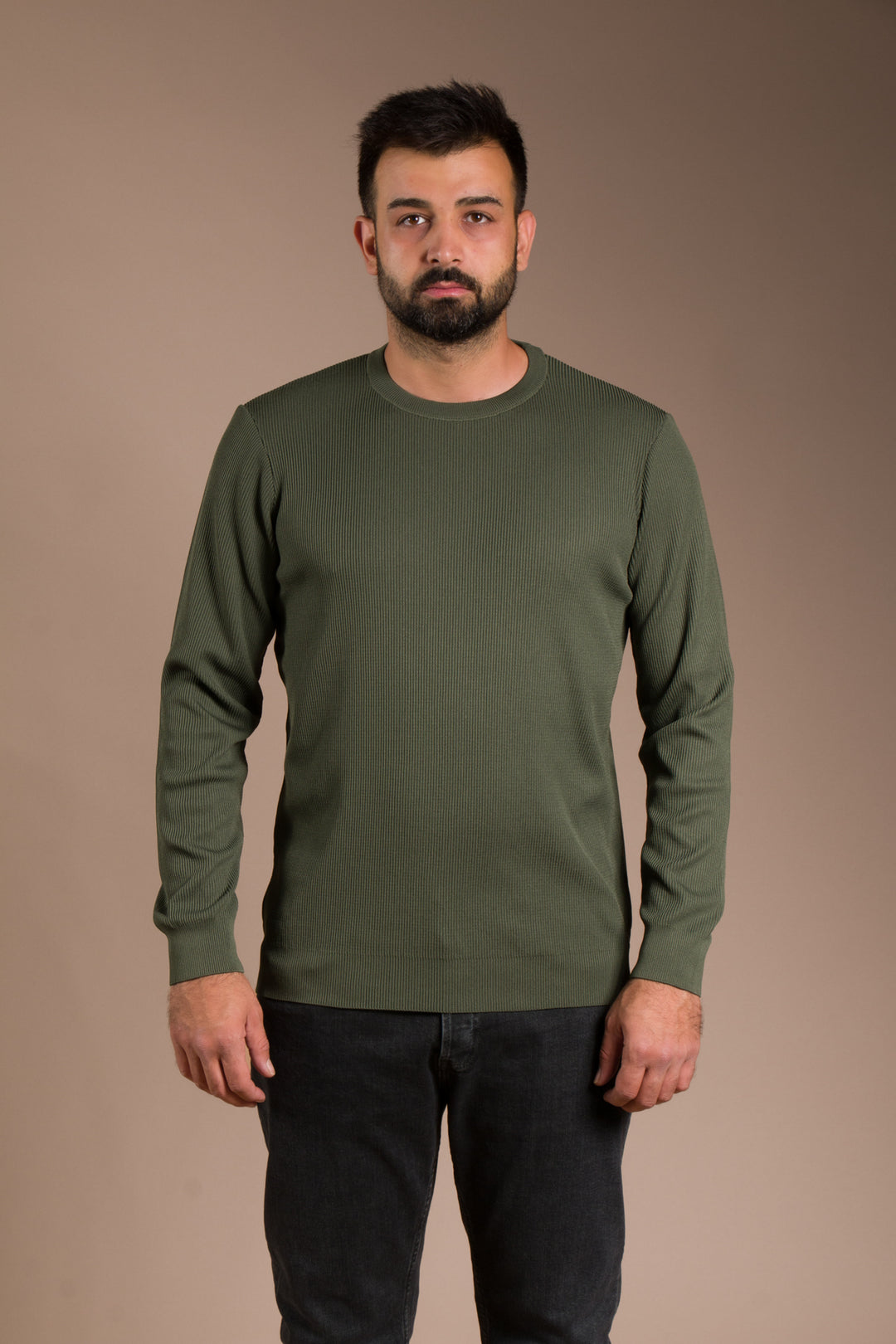 Haki Basic Fitilli Triko
