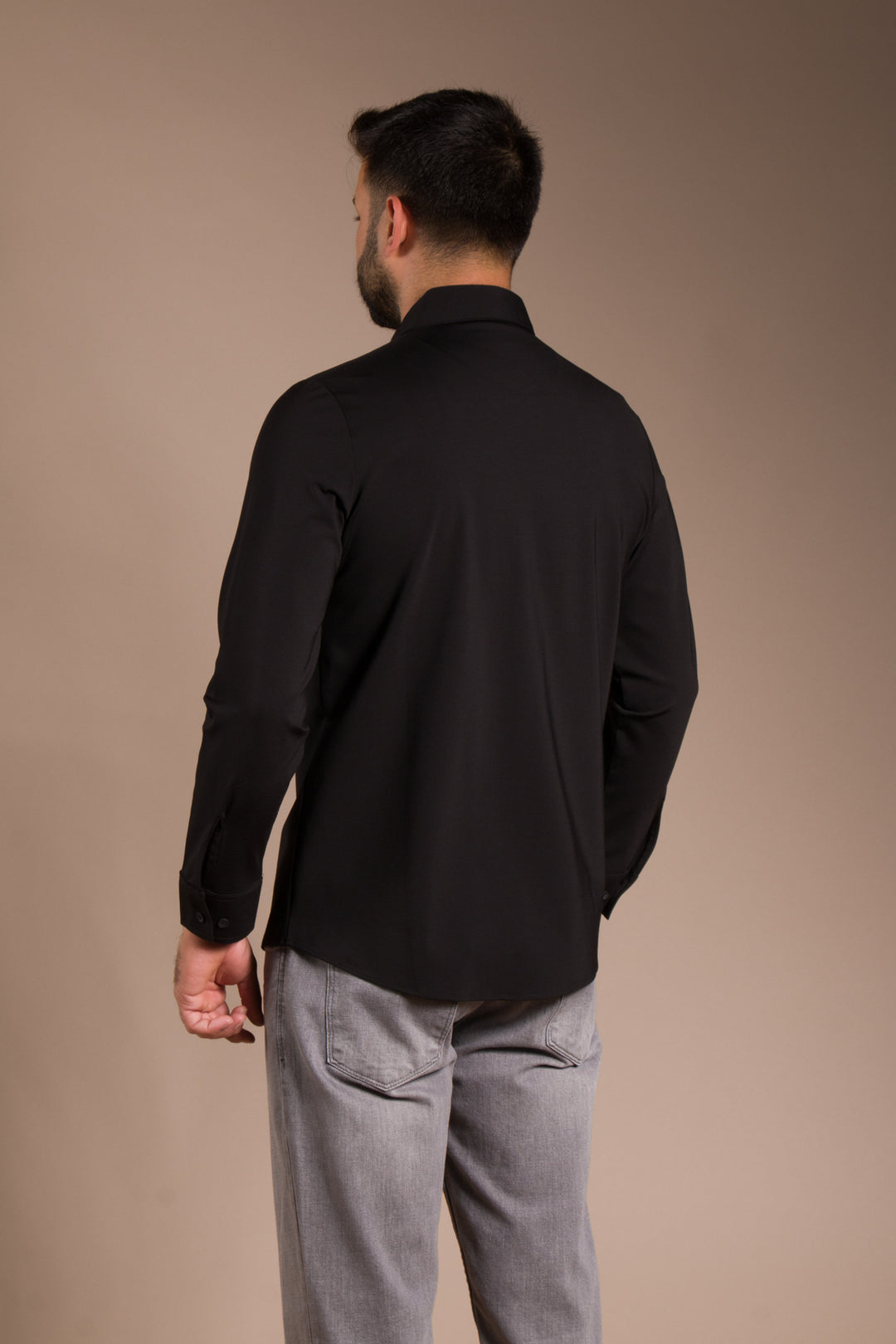 Siyah Soft Basic Uzun Kol Gömlek