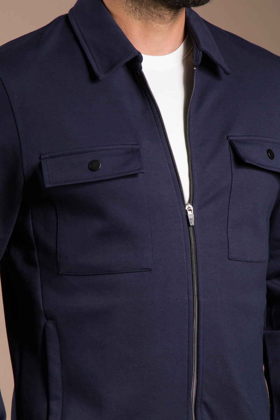 Lacivert Soft Penye İnce Ceket