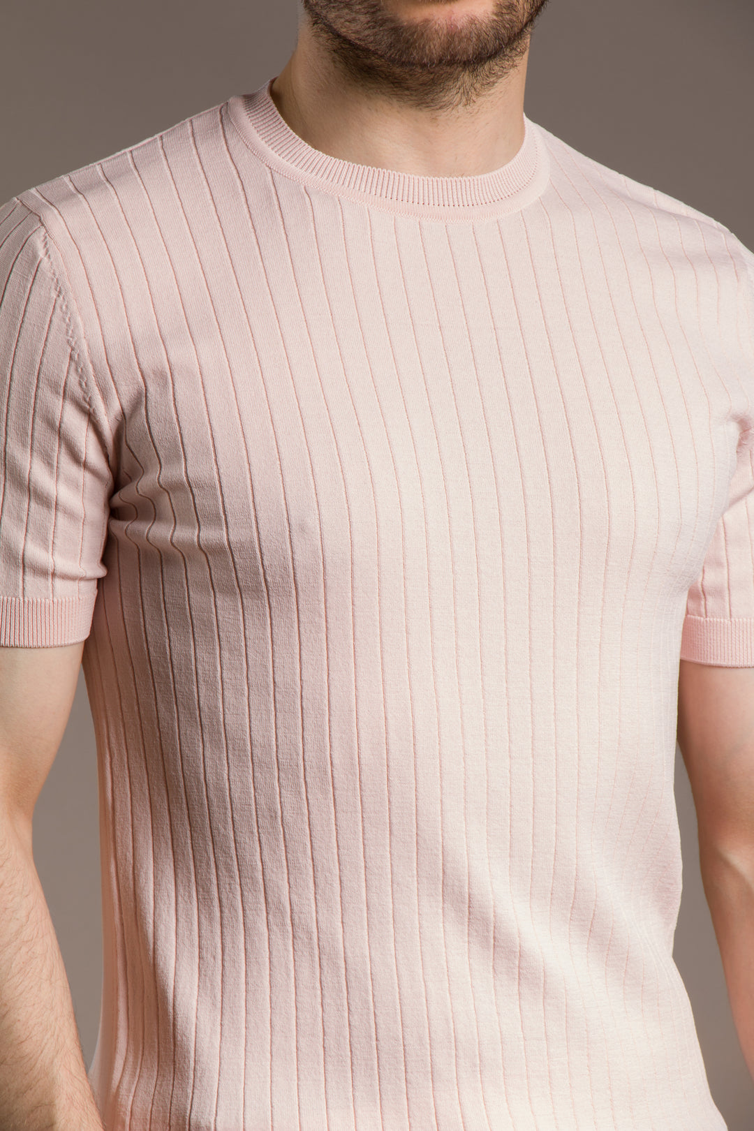 Rayon İplik Desenli O Yaka T-Shirt