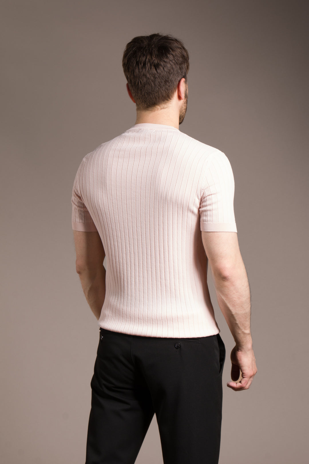 Rayon İplik Desenli O Yaka T-Shirt