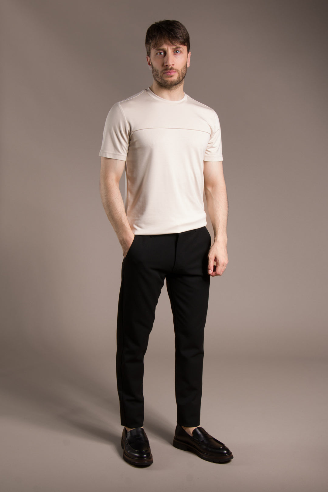 Parçalı Soft O Yaka T-Shirt