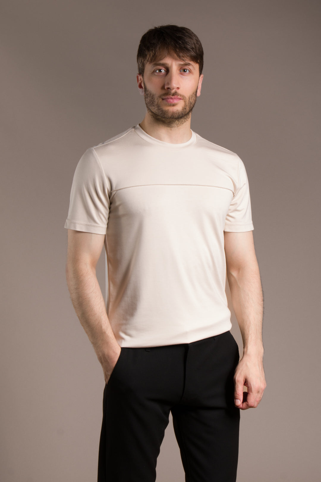 Parçalı Soft O Yaka T-Shirt
