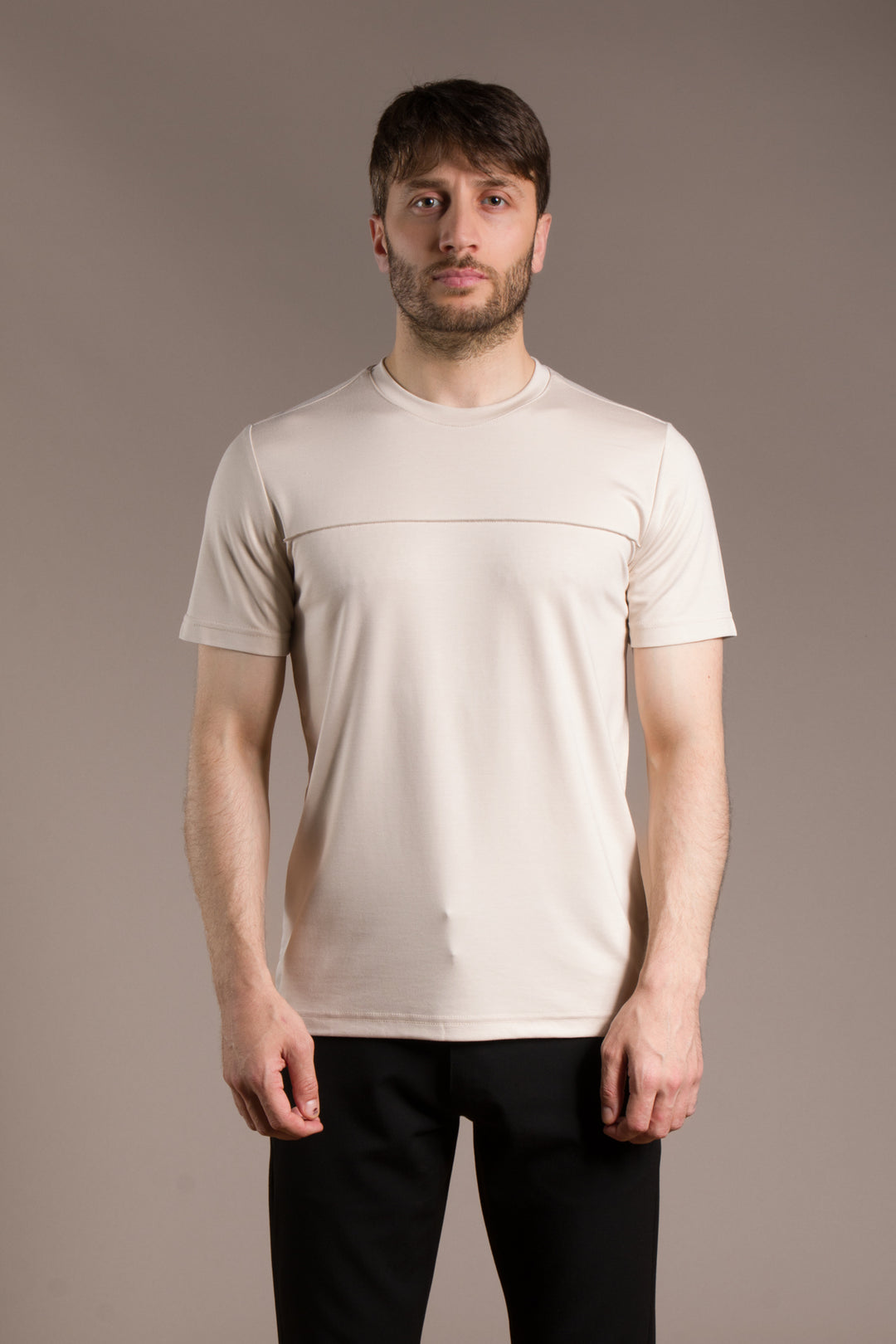 Parçalı Soft O Yaka T-Shirt