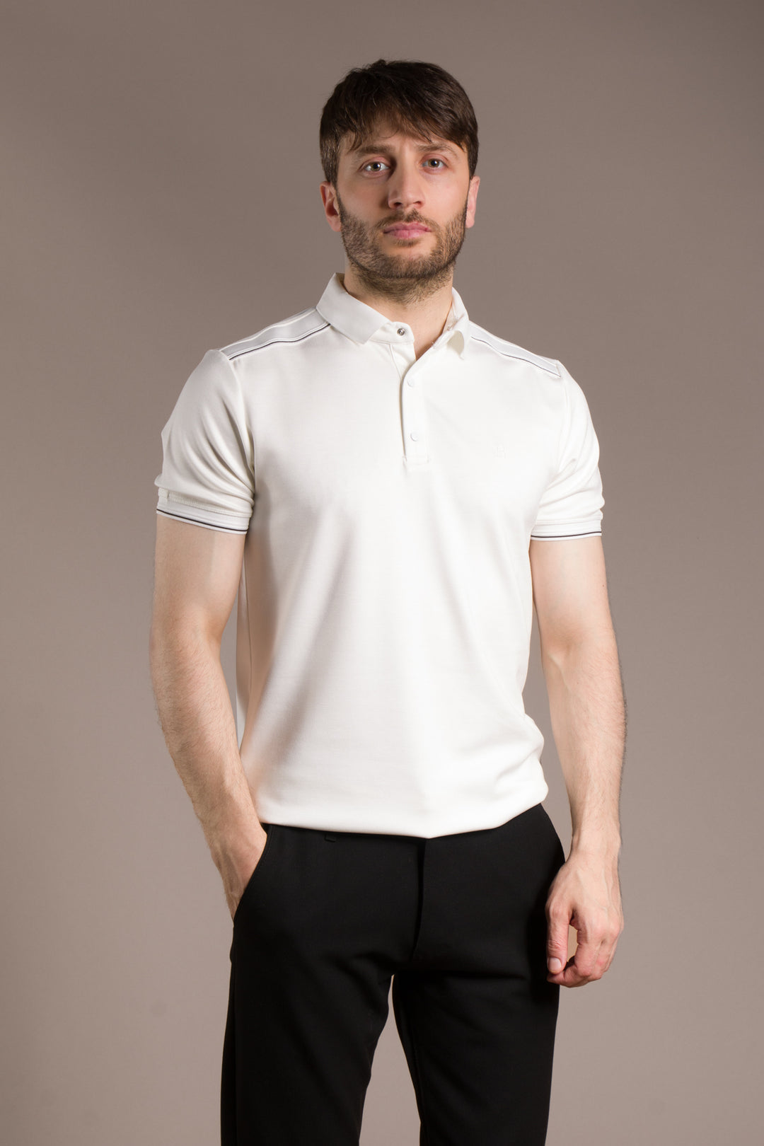 Omuz Detaylı Soft Polo T-Shirt