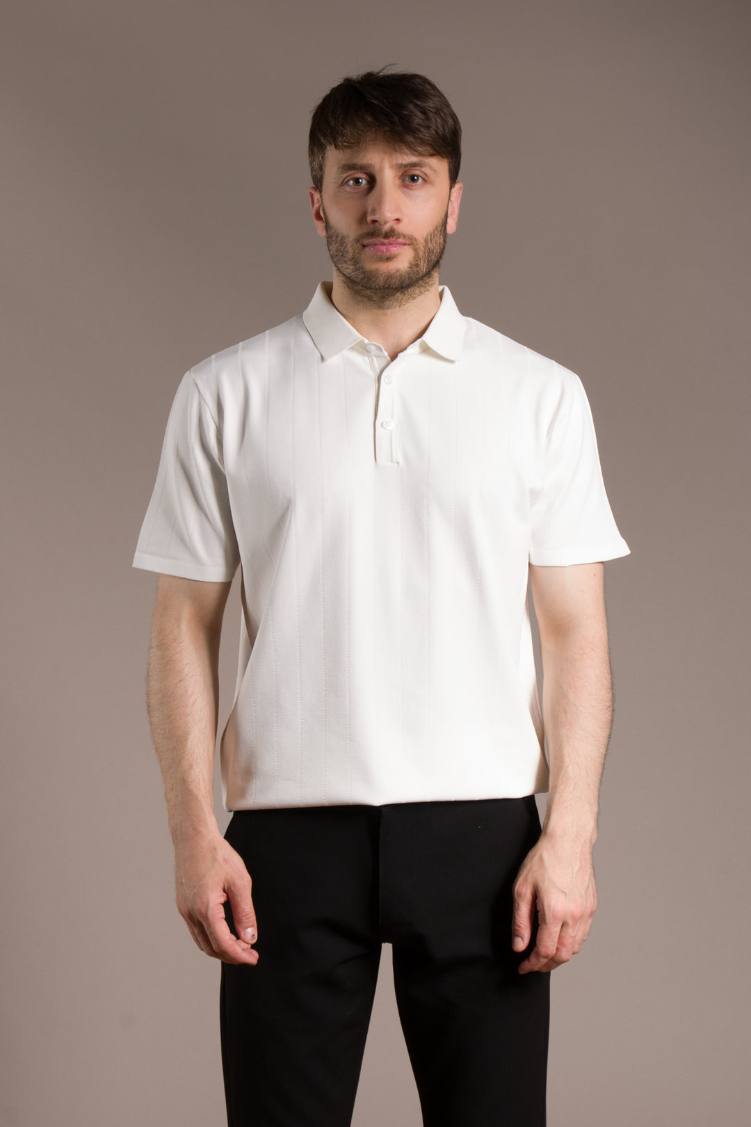 Desenli Polo Yaka Triko T-Shirt