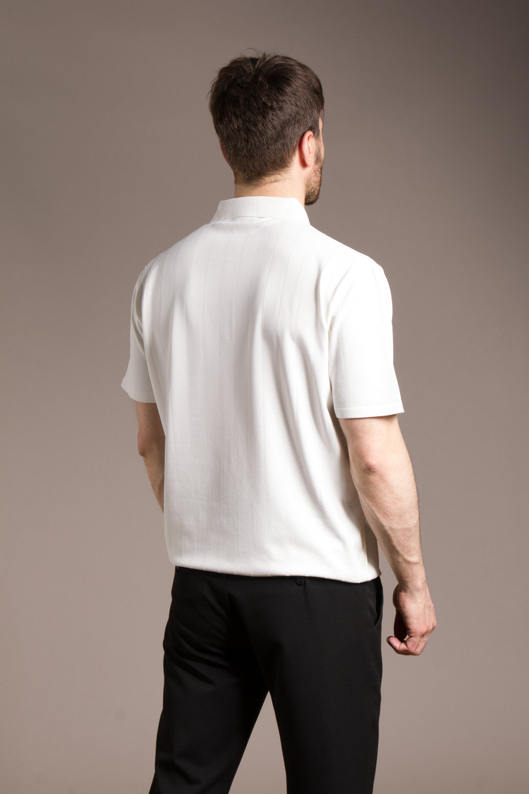 Desenli Polo Yaka Triko T-Shirt