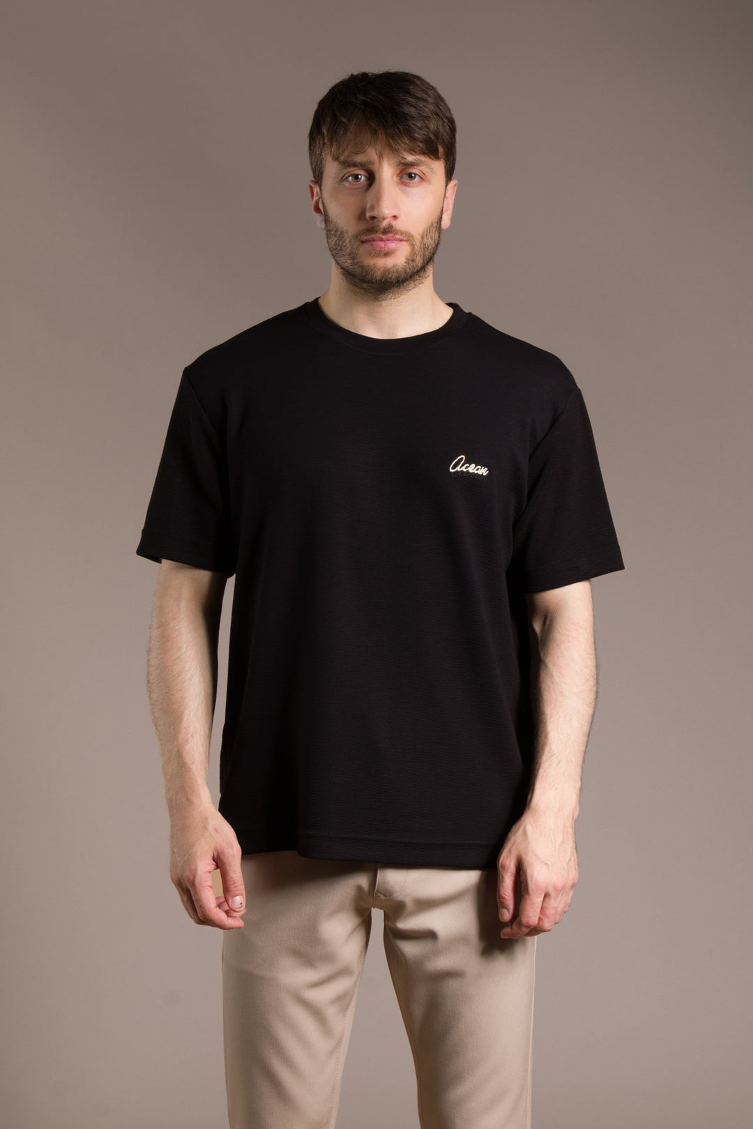 Dokulu Nakışlı Oversize T-Shirt