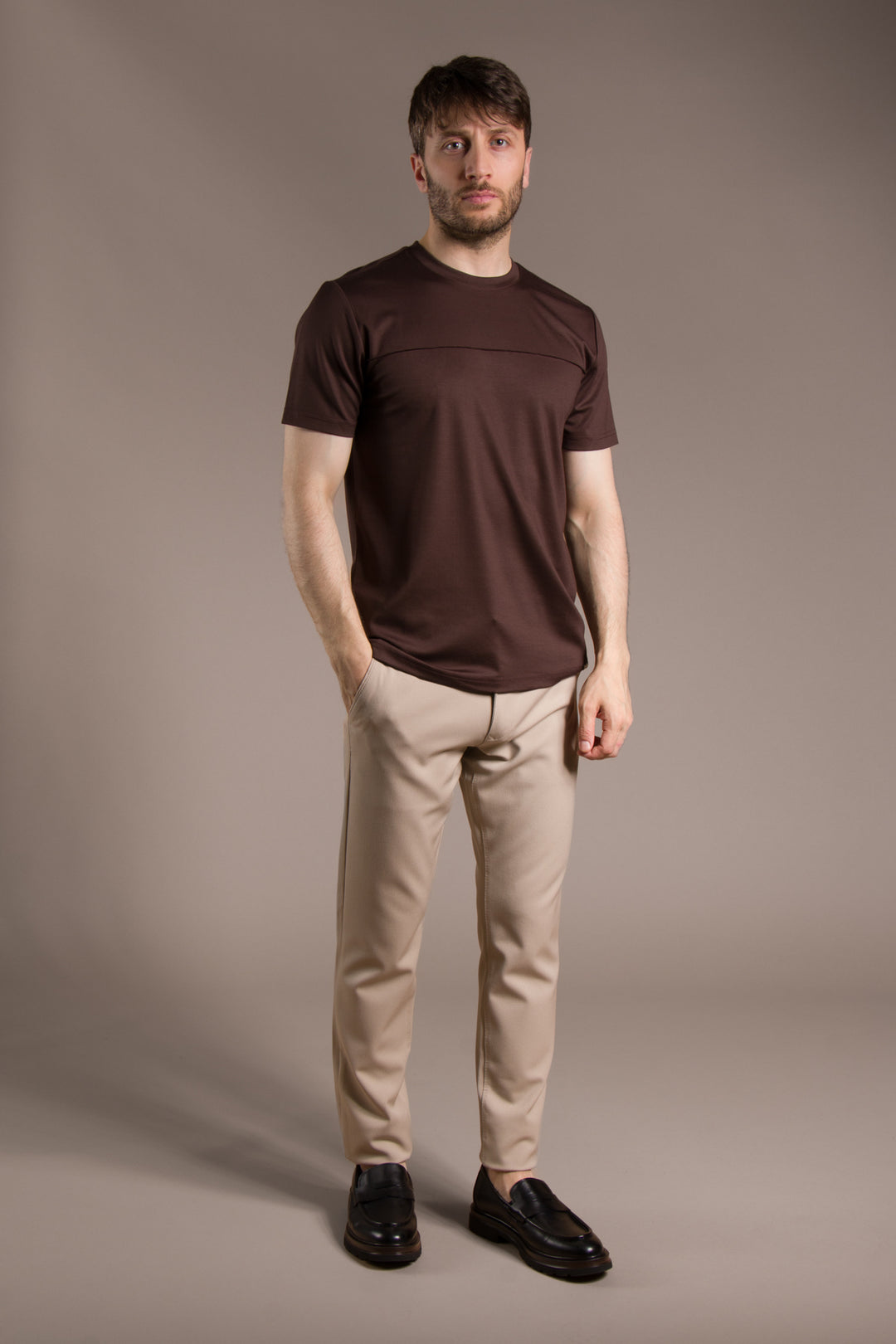 Parçalı Soft O Yaka T-Shirt