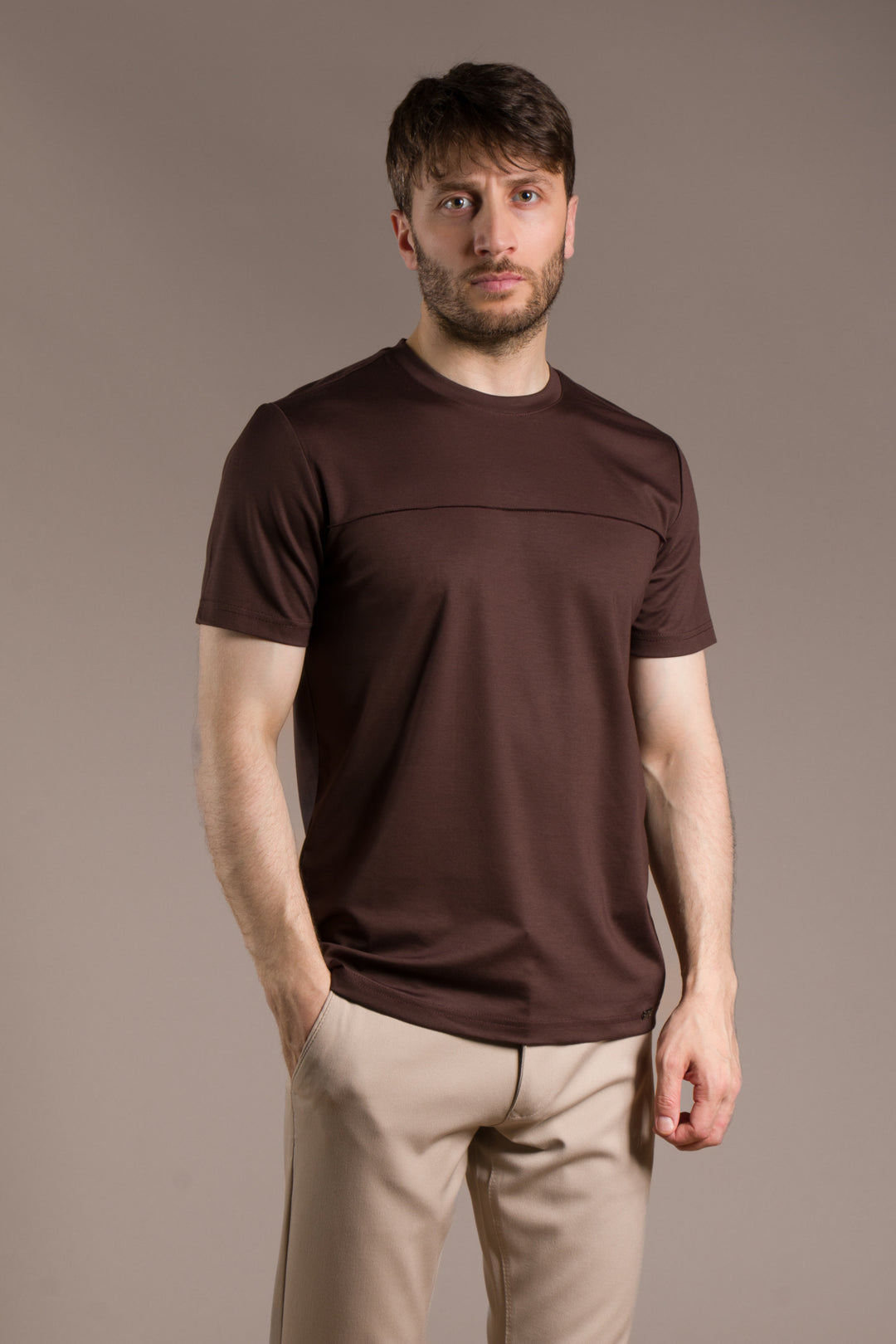 Parçalı Soft O Yaka T-Shirt