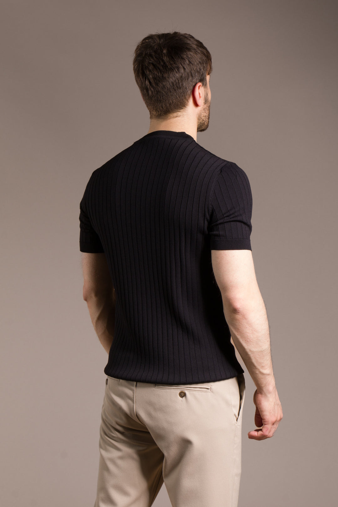 Rayon İplik Desenli O Yaka T-Shirt