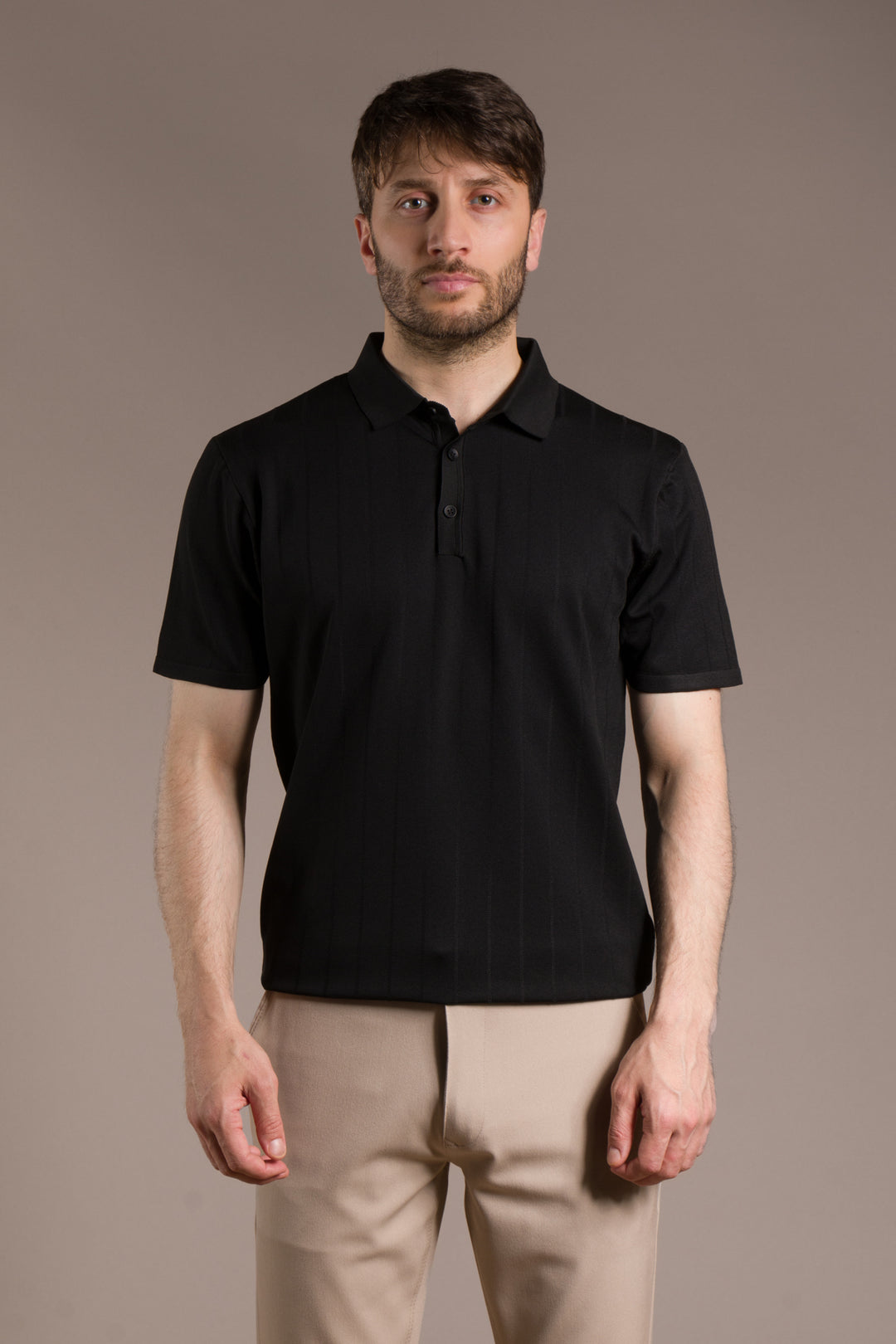 Desenli Polo Yaka Triko T-Shirt