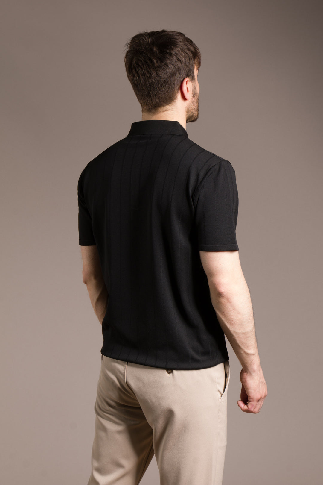 Desenli Polo Yaka Triko T-Shirt