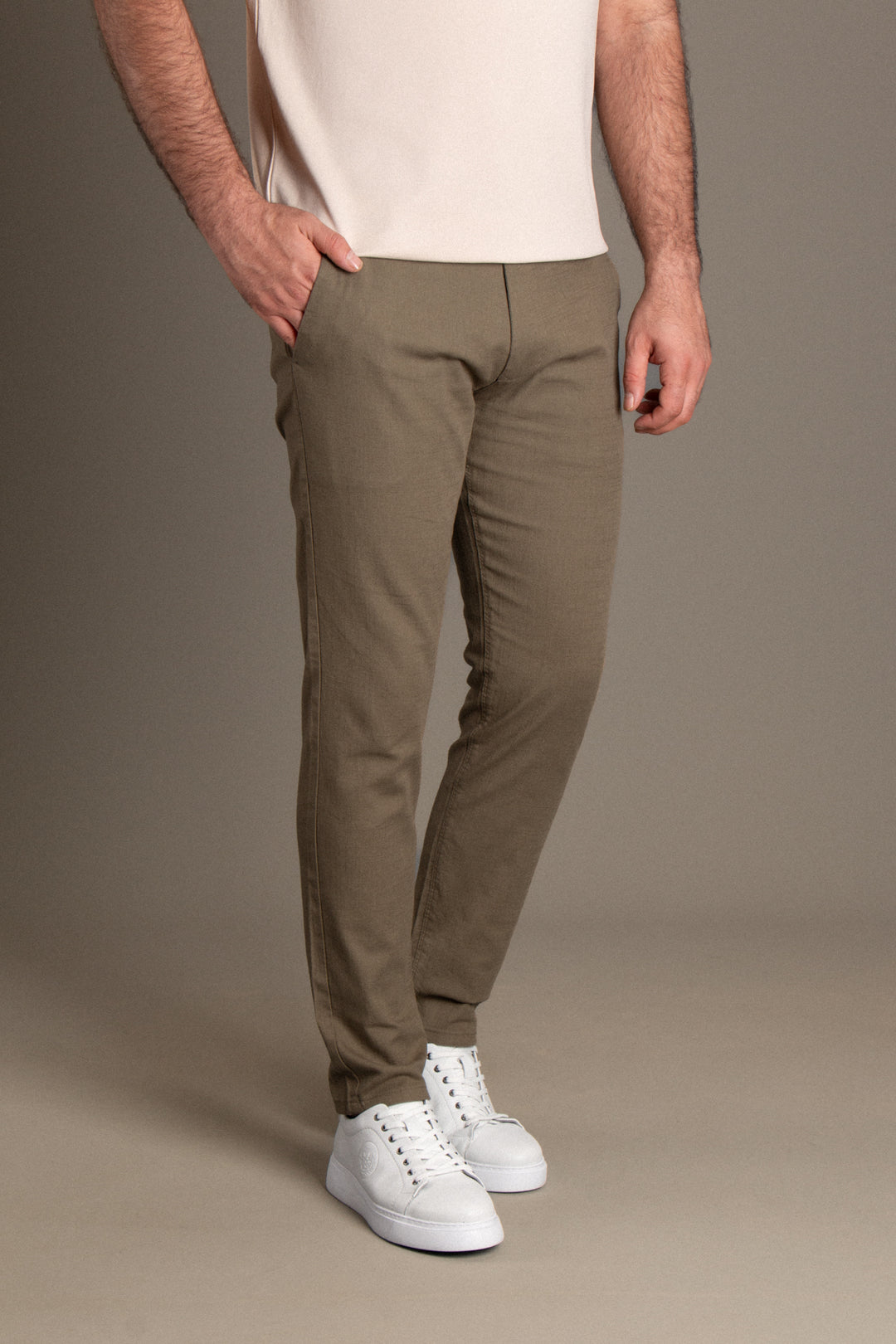 Slim Fit Keten Pantolon