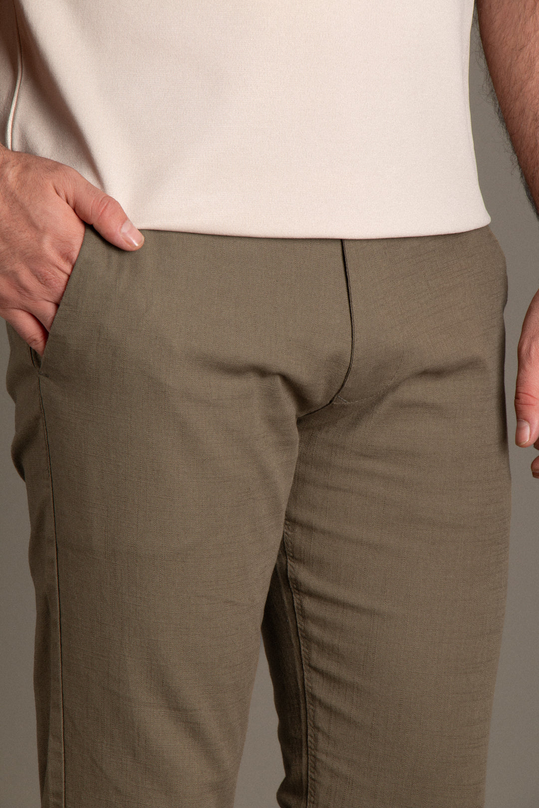 Slim Fit Keten Pantolon
