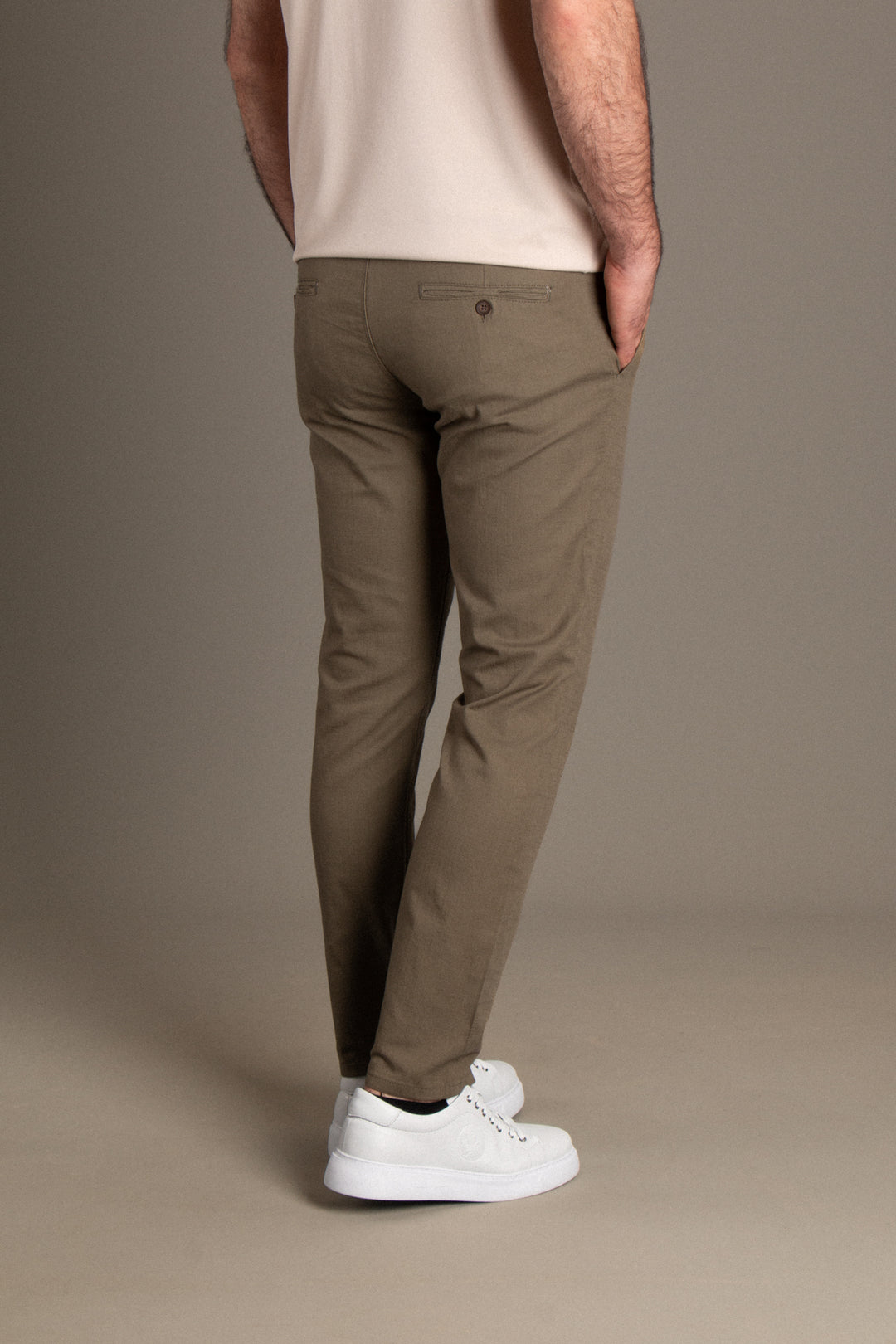 Slim Fit Keten Pantolon