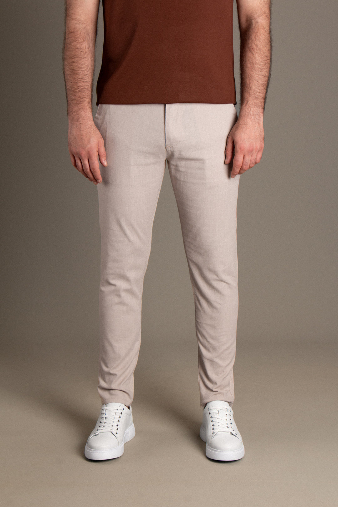 Slim Fit Keten Pantolon