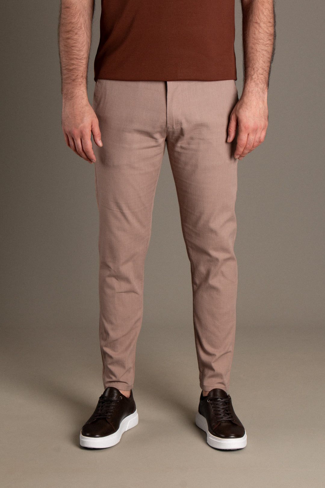 Slim Fit Keten Pantolon