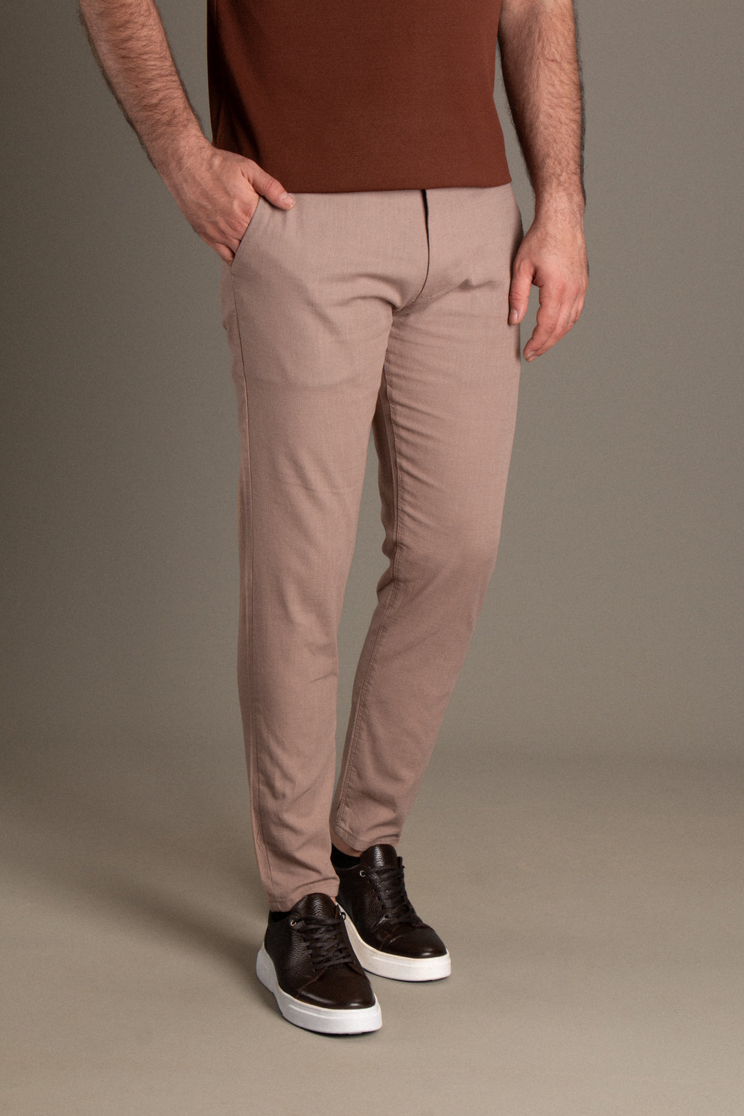 Slim Fit Keten Pantolon