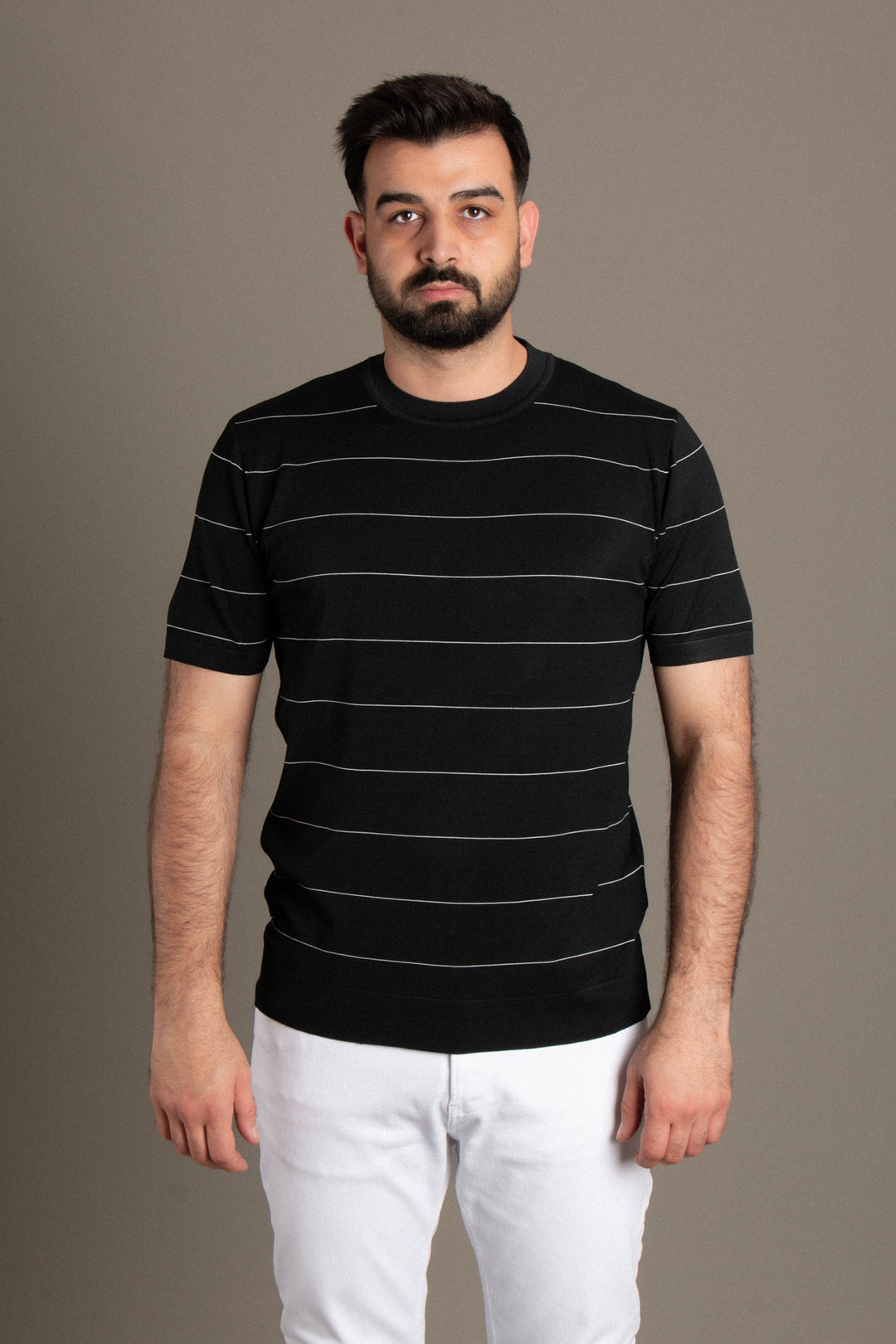 Çizgili Triko T-Shirt